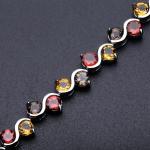 Garnet Citrine Smoky Quartz Sterling Silver Bracelets