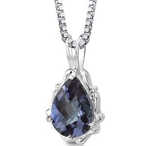 Vintage Teardrop Alexandrite Pendant Necklace for Women