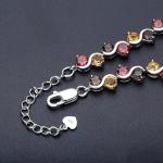Garnet Citrine Smoky Quartz Sterling Silver Bracelets
