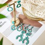Turquoise Bohemian Dangle Earrings Set for Women
