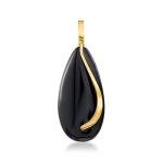 Black Onyx Teardrop Pendant in 14kt Gold
