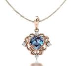 Heart Alexandrite Pendant in 14K Rose Gold