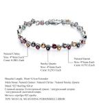 Garnet Citrine Smoky Quartz Sterling Silver Bracelets