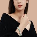 Gradient Green Jade Bead Bracelet for Women, Holiday Gift