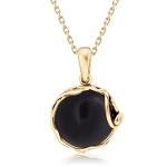 14K Gold Plated Black Onyx Pendant Necklace