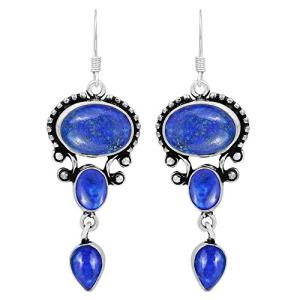 Handmade Lapis Lazuli Dangle Earrings - Women's Gift
