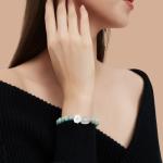 Gradient Green Jade Bead Bracelet for Women, Holiday Gift