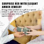 Sparkling Baltic Amber Pendant Necklace for Women