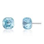Aquamarine Silver Earrings: Hypoallergenic March Birthstone Rectangle Style