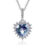 Color Change Alexandrite Heart Necklace in Silver