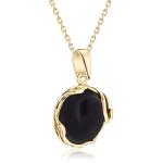 14K Gold Plated Black Onyx Pendant Necklace