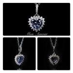 Color Change Alexandrite Heart Necklace in Silver