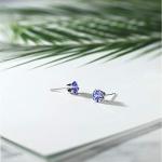 Tanzanite Stud Earrings in 925 Sterling Silver
