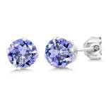 Tanzanite Stud Earrings in 925 Sterling Silver
