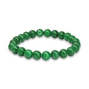 8mm Crystal Vibe Beaded Jade Bracelet - Luck & Wealth