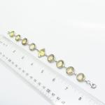 Sterling Silver Lemon Citrine Gemstone Link Bracelet