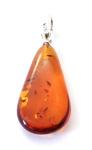 Baltic Amber Silver Heart Pendant - Small Minimalist
