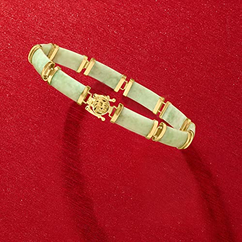 Ross-Simons Jade Good Fortune Bracelet in Gold Sterling