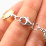 Sterling Silver Lemon Citrine Gemstone Link Bracelet