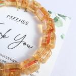 Genuine Citrine Crystal Stretch Bracelet - Abundance Gemstone