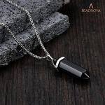 Black Onyx Hexagonal Pendant Necklace for Women