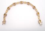 Natural Citrine .925 Sterling Vermeil Tennis Bracelet - 7