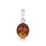 Classic Oval Pendant with Genuine Baltic Amber - Honey