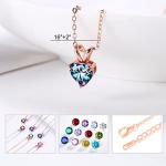 Heart-Shaped Birthstone Necklace in Sterling Silver