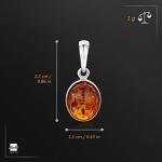Classic Oval Pendant with Genuine Baltic Amber - Honey