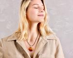 Unpolished Baltic Amber Pendant Necklace, Honey Color (Small/Large)