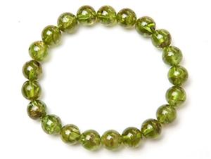LiZiFang Olivine Peridot Crystal Bead Bracelet