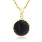 Dainty 14K Gold Onyx Pendant for Classy Women