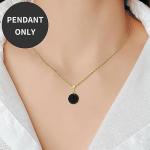 Dainty 14K Gold Onyx Pendant for Classy Women