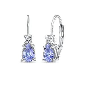 Genuine Tanzanite Teardrop Earrings for Women, Girls, Bridesmaids