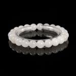 White Jade Round Bracelet in 6-10mm sizes