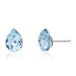 Aquamarine Teardrop Stud Earrings March Birthstone Jewelry Women