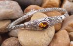 Sterling Silver Maderia Citrine Bracelet with Gold Accents