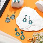 Turquoise Earring Set: Dangle, Stud, Round, Metal