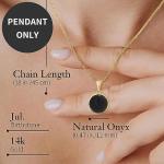 Dainty 14K Gold Onyx Pendant for Classy Women