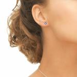 Genuine Tanzanite Oval Stud Earrings in 925 Silver