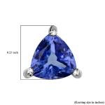 Blue Tanzanite Solitaire Stud Birthstone Earrings Silver Gemstone