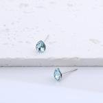 Aquamarine Teardrop Stud Earrings March Birthstone Jewelry Women