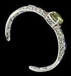 Sterling Silver LEMON CITRINE & BLUE TOPAZ Cuff Bracelet