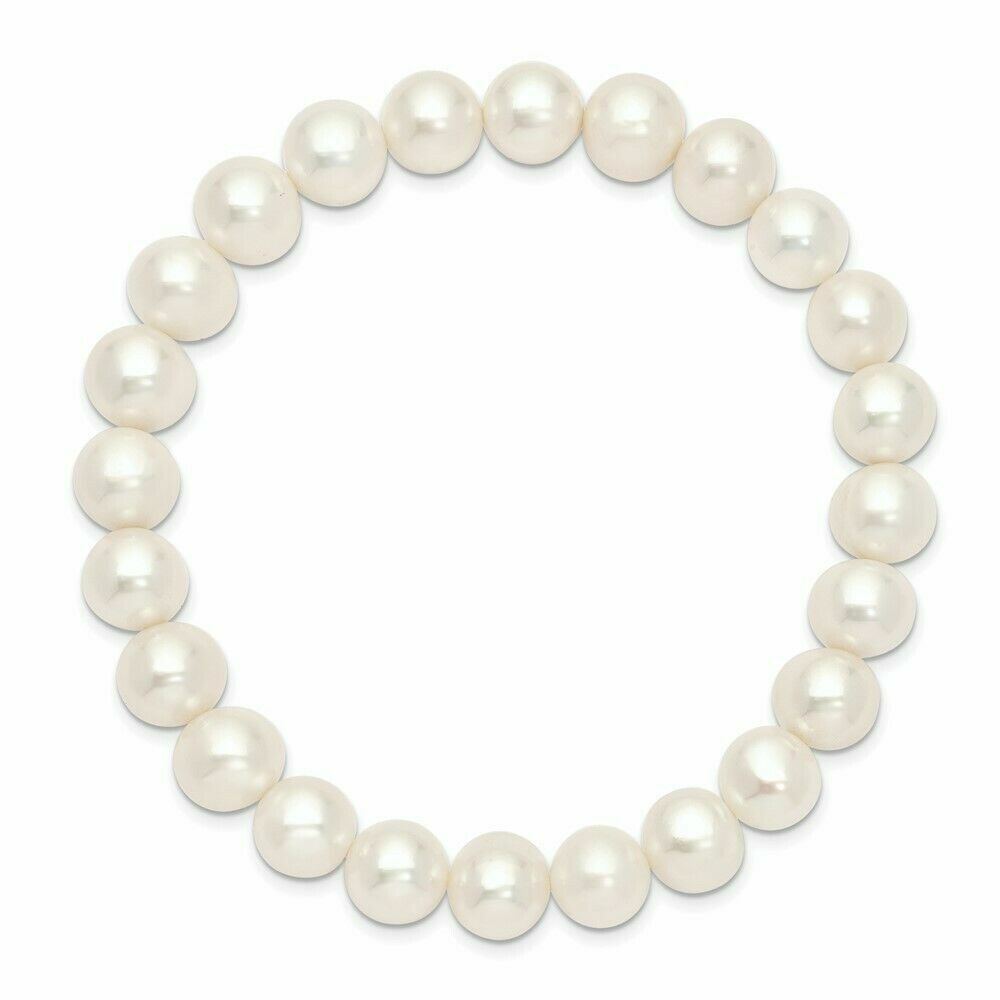 White Freshwater Pearl Stretch Bracelet - Women's Gemstone Jewelry