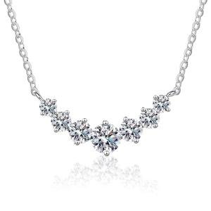 Diamond and Moissanite Pendant Necklace on 17" Chain