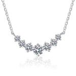 Diamond and Moissanite Pendant Necklace on 17" Chain