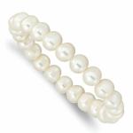 White Freshwater Pearl Stretch Bracelet - Women's Gemstone Jewelry