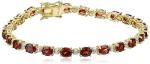 18k Gold Plated Garnet Diamond Tennis Bracelet