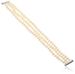 White Freshwater Pearl Bracelet in Sterling Silver (8")