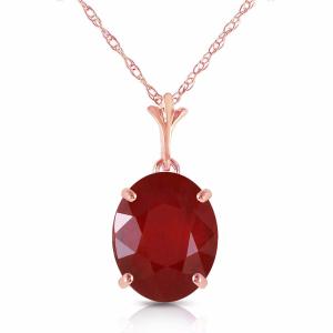 Oval Ruby Gemstone Necklace in 14K Rose Gold